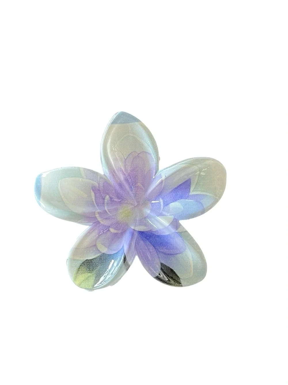 Plumeria Light Purple Blue Orchid Floral Wild Flower 1.5” Lobster Claw Hair Clip